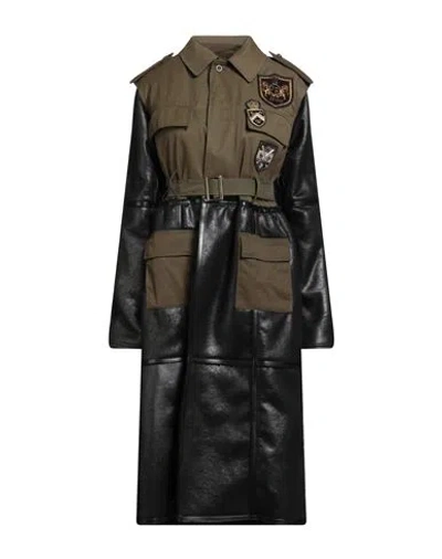 Front Street 8 Woman Overcoat & Trench Coat Military Green Size 6 Cotton, Polyester