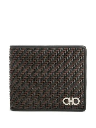 Ferragamo Woven Leather Bi-fold Wallet