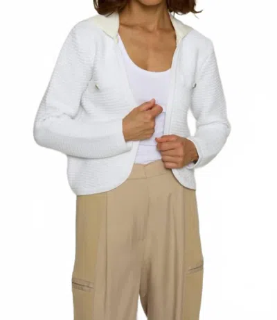 Central Park West Chanel Dickey Cardigan In White In White