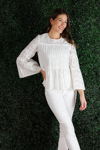 Duffield Lane The Lilith Top In White Eyelet In White