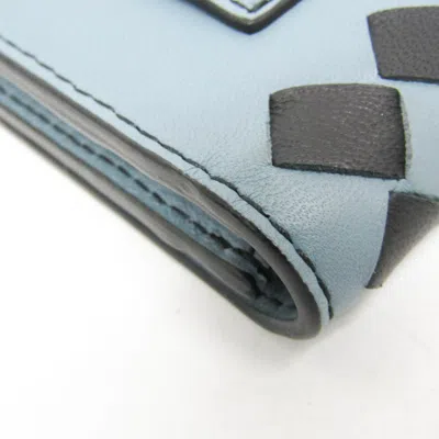 Pre-owned Bottega Veneta Intrecciato Blue Leather Wallet  ()