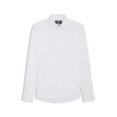 Hugo Boss Mens Boss Regular-fit Long-sleeve Stretch-linen Shirt In White