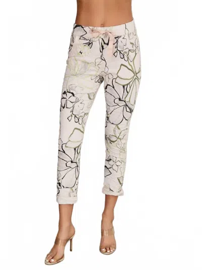 Venti6 Art Floral Print Crinkle Jogger Pants In Blush Floral