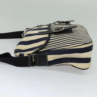 Pre-owned Burberry Black Label White Canvas Shoulder Bag ()