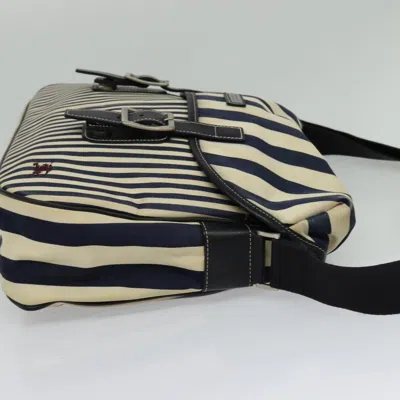 Pre-owned Burberry Black Label White Canvas Shoulder Bag ()