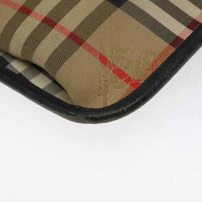 Pre-owned Burberry Nova Check Beige Canvas Clutch Bag ()