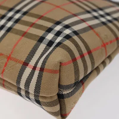 Pre-owned Burberry Nova Check Beige Canvas Clutch Bag ()