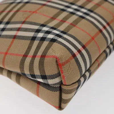 Pre-owned Burberry Nova Check Beige Canvas Clutch Bag ()