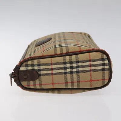 Pre-owned Burberry Nova Check Beige Canvas Clutch Bag ()