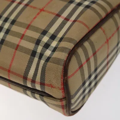 Pre-owned Burberry Nova Check Beige Canvas Clutch Bag ()