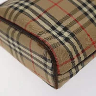 Pre-owned Burberry Nova Check Beige Canvas Clutch Bag ()