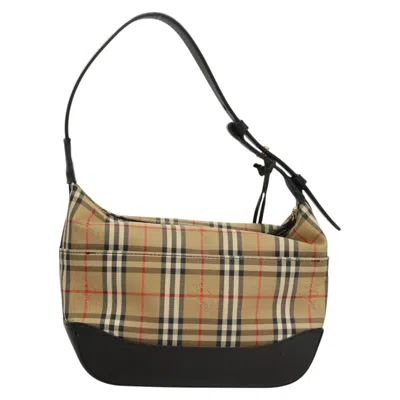 Pre-owned Burberry Nova Check Beige Canvas Shoulder Bag ()