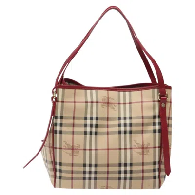 Pre-owned Burberry Nova Check Beige Canvas Shoulder Bag ()