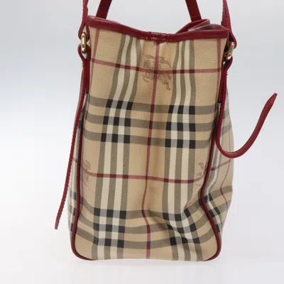 Pre-owned Burberry Nova Check Beige Canvas Shoulder Bag ()