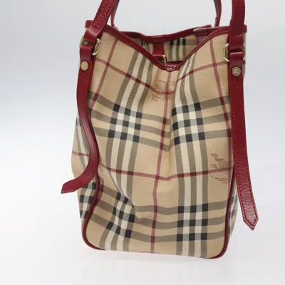 Pre-owned Burberry Nova Check Beige Canvas Shoulder Bag ()