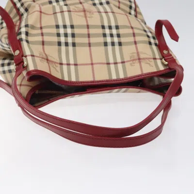 Pre-owned Burberry Nova Check Beige Canvas Shoulder Bag ()