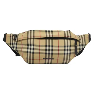 Pre-owned Burberry Nova Check Beige Canvas Shoulder Bag ()