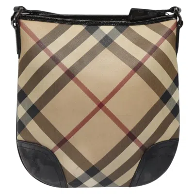 Pre-owned Burberry Nova Check Beige Canvas Shoulder Bag ()