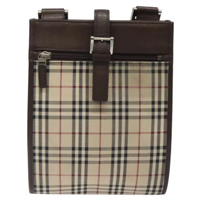 Pre-owned Burberry Nova Check Beige Canvas Shoulder Bag ()