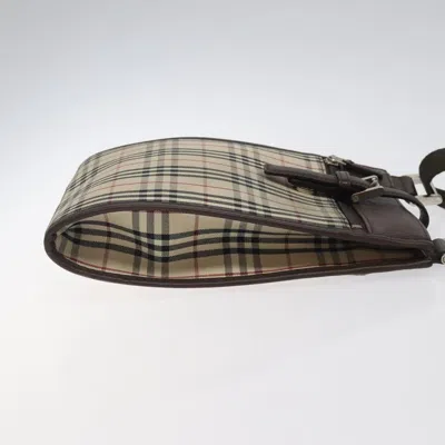 Pre-owned Burberry Nova Check Beige Canvas Shoulder Bag ()