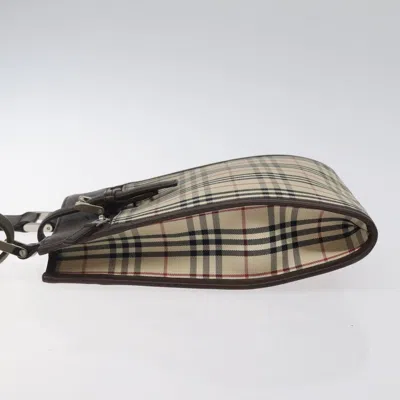 Pre-owned Burberry Nova Check Beige Canvas Shoulder Bag ()