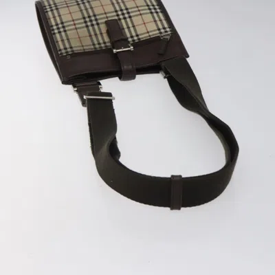 Pre-owned Burberry Nova Check Beige Canvas Shoulder Bag ()