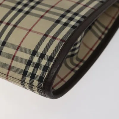 Pre-owned Burberry Nova Check Beige Canvas Shoulder Bag ()