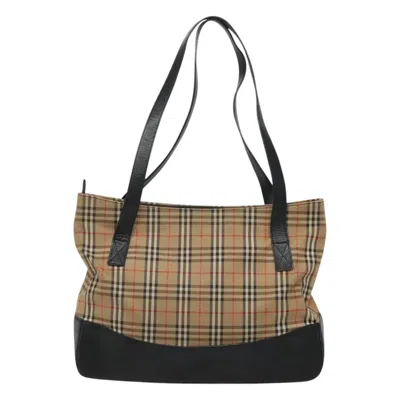 Pre-owned Burberry Nova Check Beige Canvas Tote Bag ()