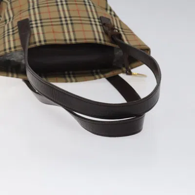 Pre-owned Burberry Nova Check Beige Canvas Tote Bag ()