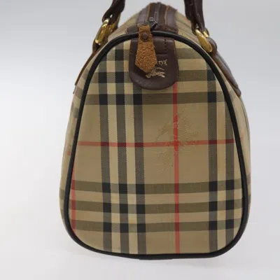 Pre-owned Burberry Nova Check Beige Canvas Travel Bag ()