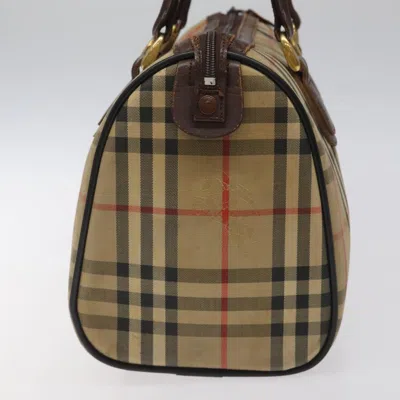 Pre-owned Burberry Nova Check Beige Canvas Travel Bag ()