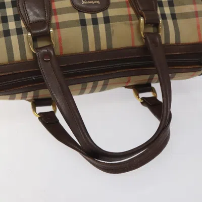 Pre-owned Burberry Nova Check Beige Canvas Travel Bag ()