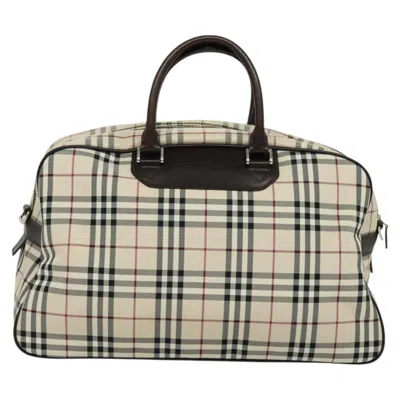 Pre-owned Burberry Nova Check Beige Nylon Travel Bag ()