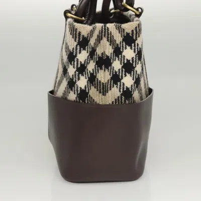 Pre-owned Burberry Nova Check Beige Wool Tote Bag ()