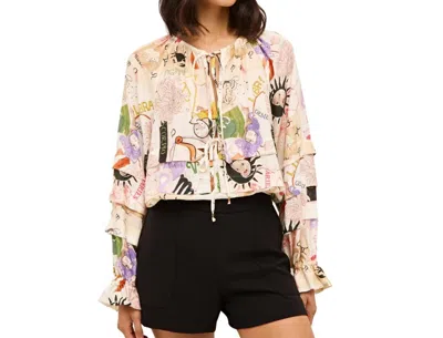 Marie Oliver Umi Graphic-print Blouse In Neutral
