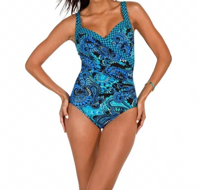 Miraclesuit Paisley Palooza Sanibel Underwire One Piece In Blue