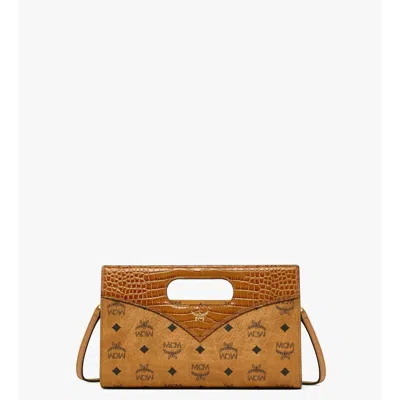 Mcm Diamond Tote In Visetos And Croco-embossed Leather