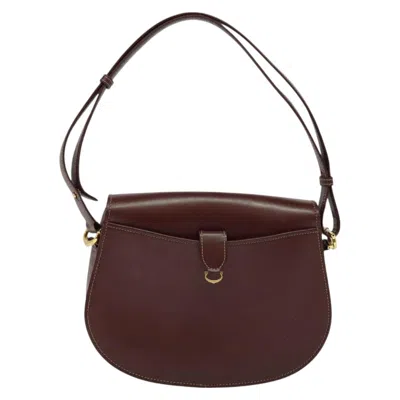 Pre-owned Cartier Must De  Burgundy Leather Shoulder Bag ()