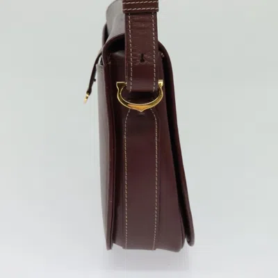 Pre-owned Cartier Must De  Burgundy Leather Shoulder Bag ()