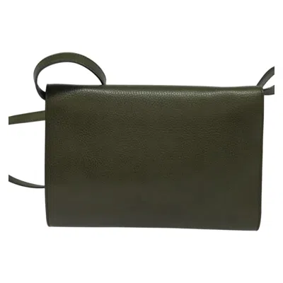 Pre-owned Celine Céline Khaki Leather Shoulder Bag ()