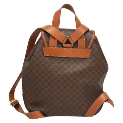 Pre-owned Celine Céline Macadam Brown Canvas Backpack Bag ()