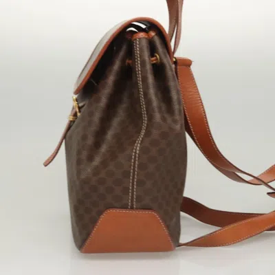 Pre-owned Celine Céline Macadam Brown Canvas Backpack Bag ()