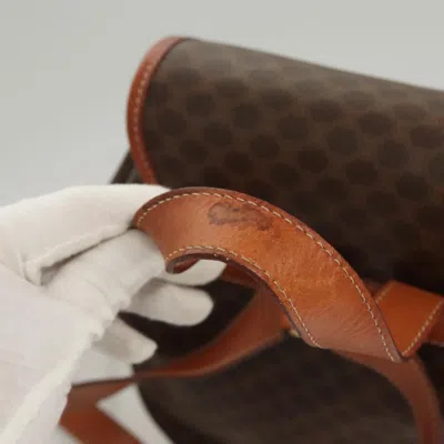 Pre-owned Celine Céline Macadam Brown Canvas Backpack Bag ()