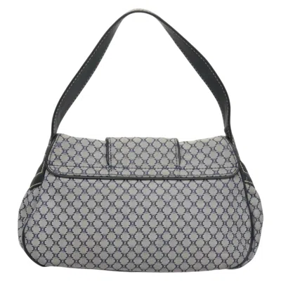 Pre-owned Celine Céline Macadam Navy Canvas Shoulder Bag ()