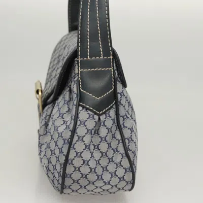 Pre-owned Celine Céline Macadam Navy Canvas Shoulder Bag ()