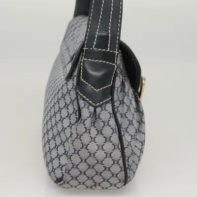 Pre-owned Celine Céline Macadam Navy Canvas Shoulder Bag ()