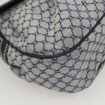 Pre-owned Celine Céline Macadam Navy Canvas Shoulder Bag ()