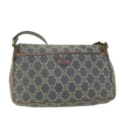 Pre-owned Celine Céline Triomphe Blue Canvas Shoulder Bag ()