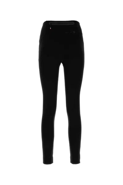 Moncler Grenoble Black Leggings With Zipped Pocket In Stretch Polyamide Woman In Black