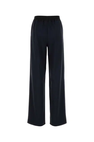 Miu Miu Navy Blue Wool Pant In Blue